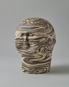 Used Maybe She's Not a Straight On Type of Gal, Marbled Ceramic Head, 21st Century