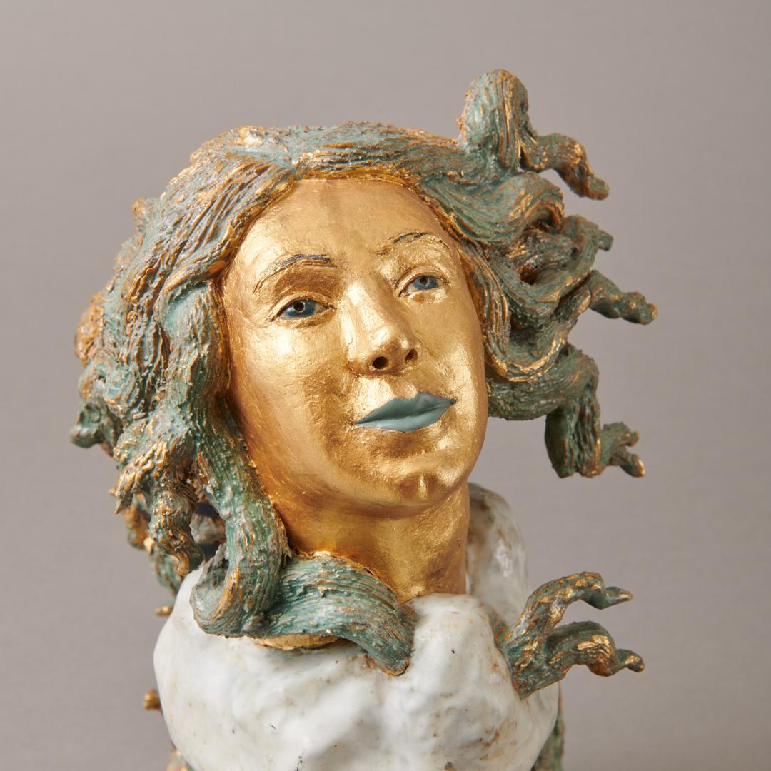 Kristen Newell (American, b. 1989)
Venus with Koalas in Her Hair, 2020
Glazed stoneware and acrylic
Signed and dated on bottom
14 x 12 x 6 inches


Kristen Newell was born in a small town on the coast of Massachusetts, where from a very early age,