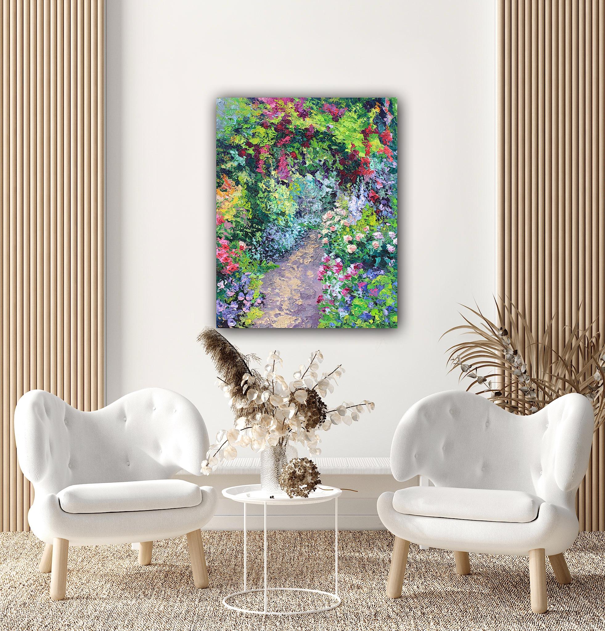 Un giardino per la regina - paesaggio originale di impressionismo astratto - arte contemporanea 5