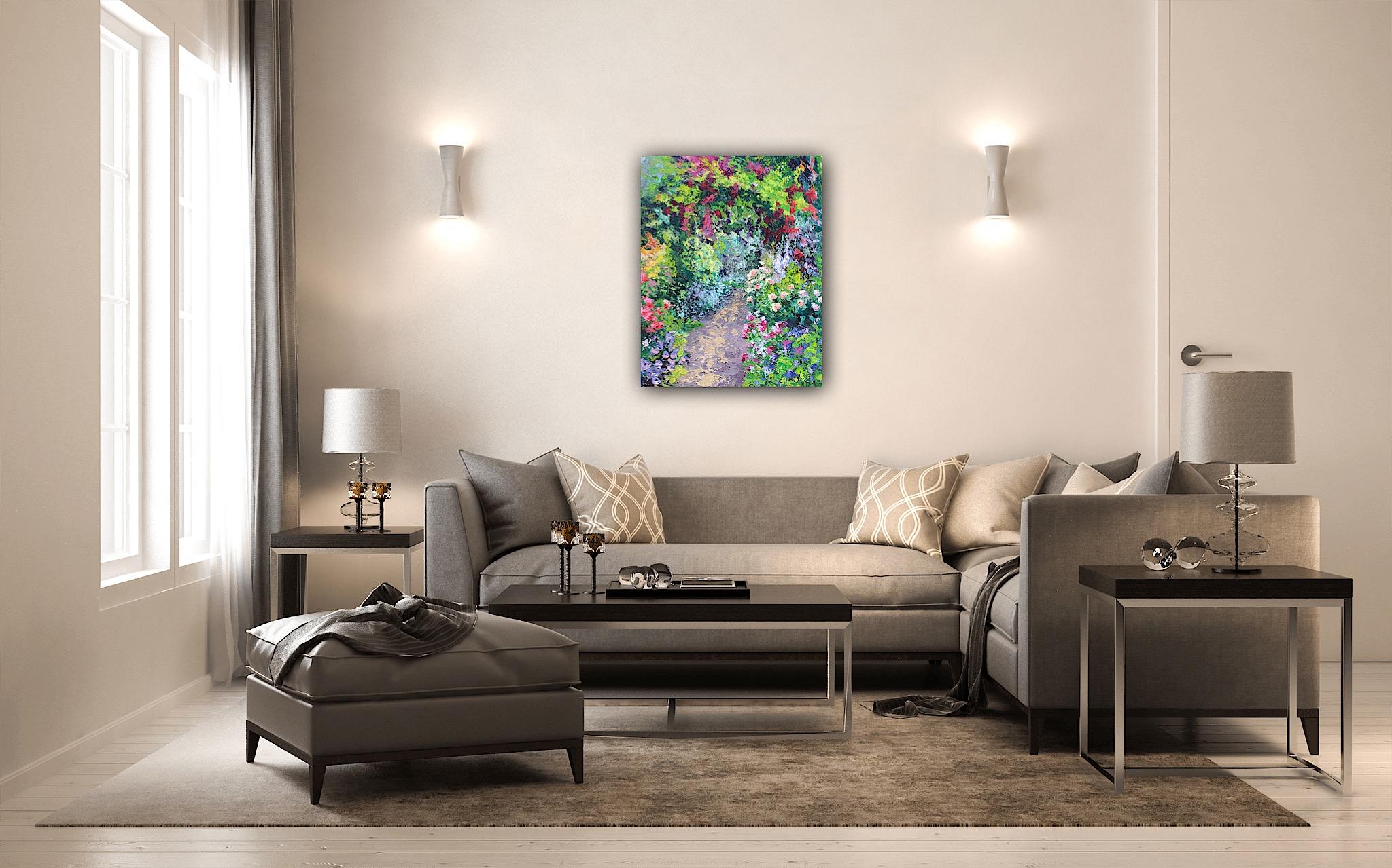 Un giardino per la regina - paesaggio originale di impressionismo astratto - arte contemporanea 6
