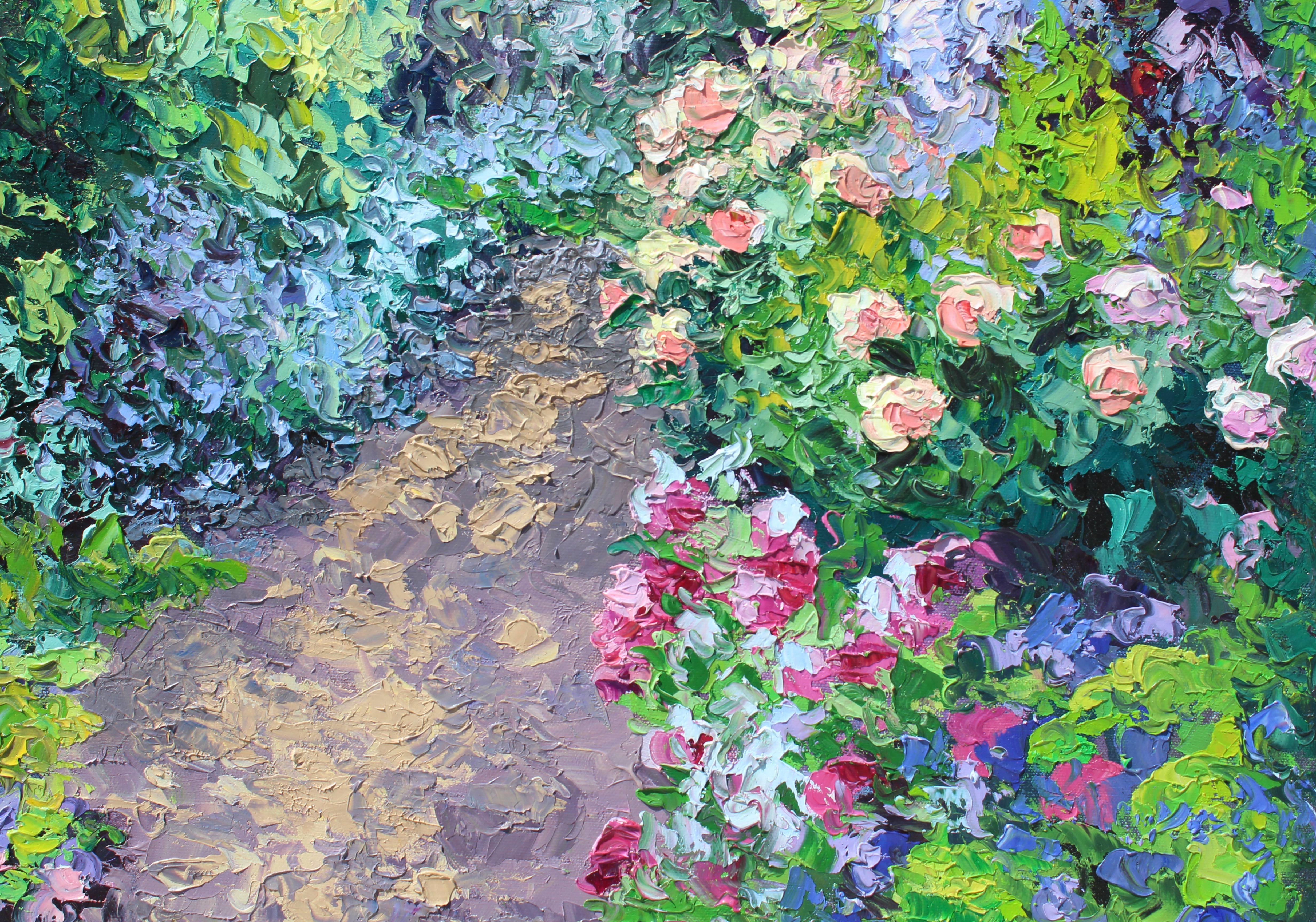 Un giardino per la regina - paesaggio originale di impressionismo astratto - arte contemporanea 1