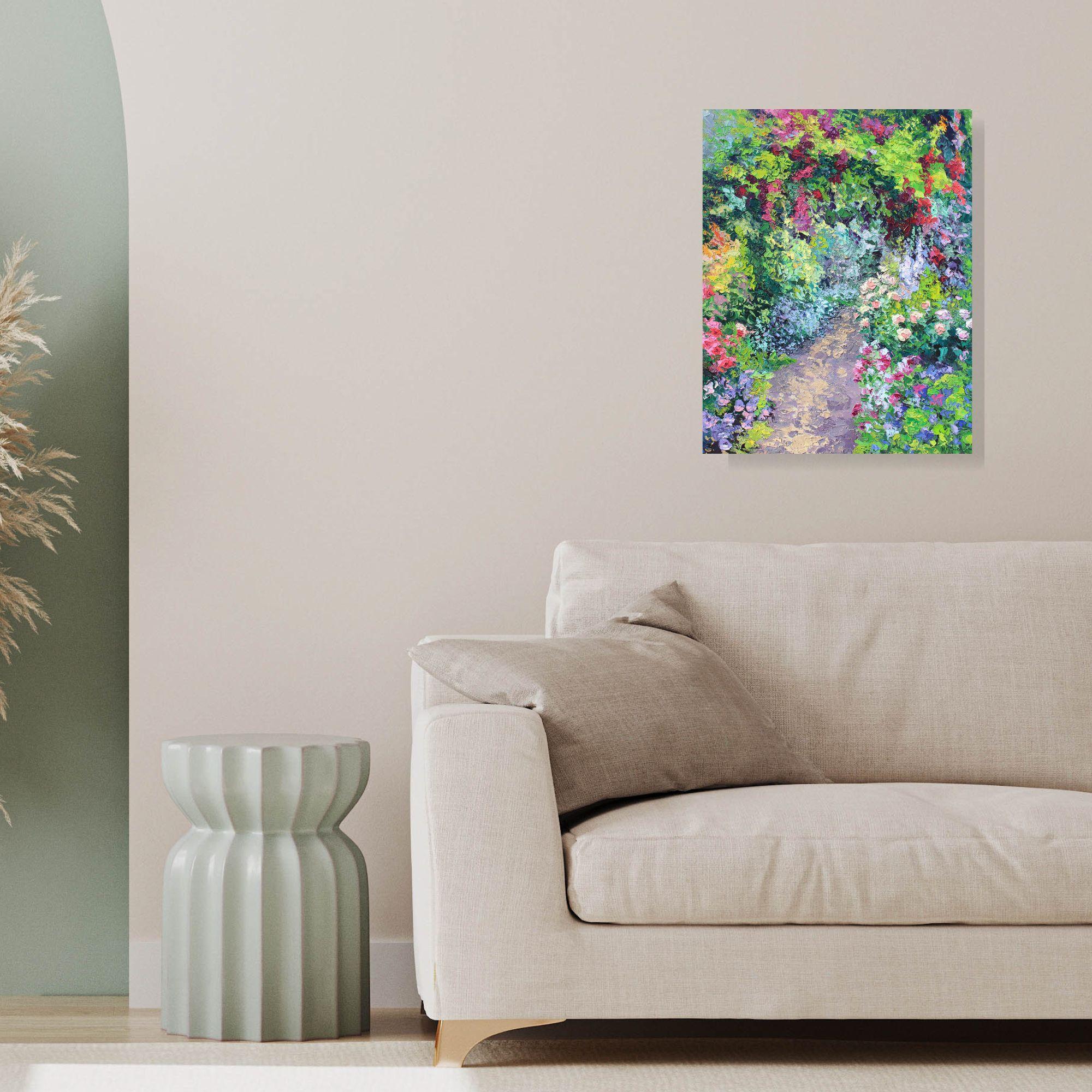 Un giardino per la regina - paesaggio originale di impressionismo astratto - arte contemporanea 3