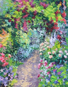 Un giardino per la regina - paesaggio originale di impressionismo astratto - arte contemporanea