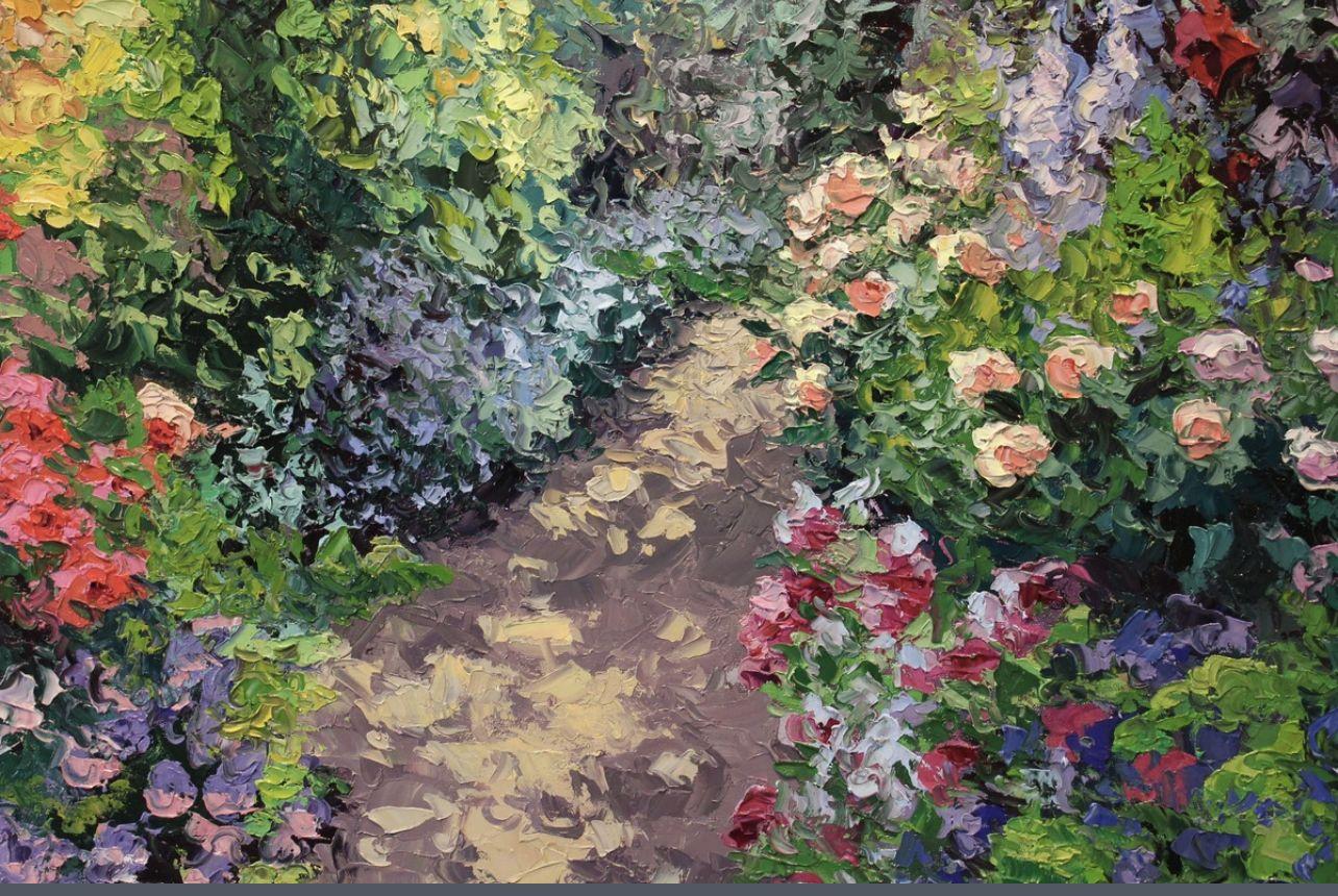 A Garden For The Queen, Painting, Oil on Canvas For Sale 2