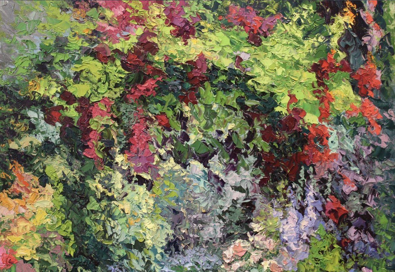 A Garden For The Queen, Painting, Oil on Canvas For Sale 3