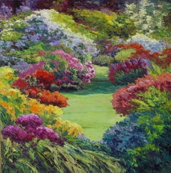 European Garden, Painting, Oil on Canvas