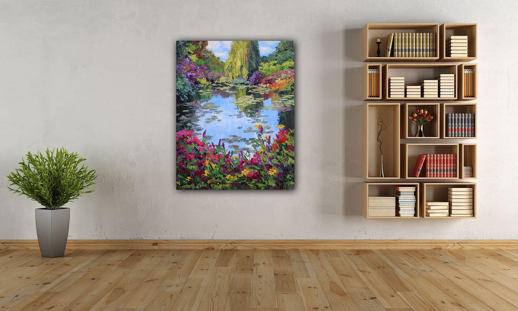 Giverny Gardens, Painting, Oil on Canvas For Sale 1