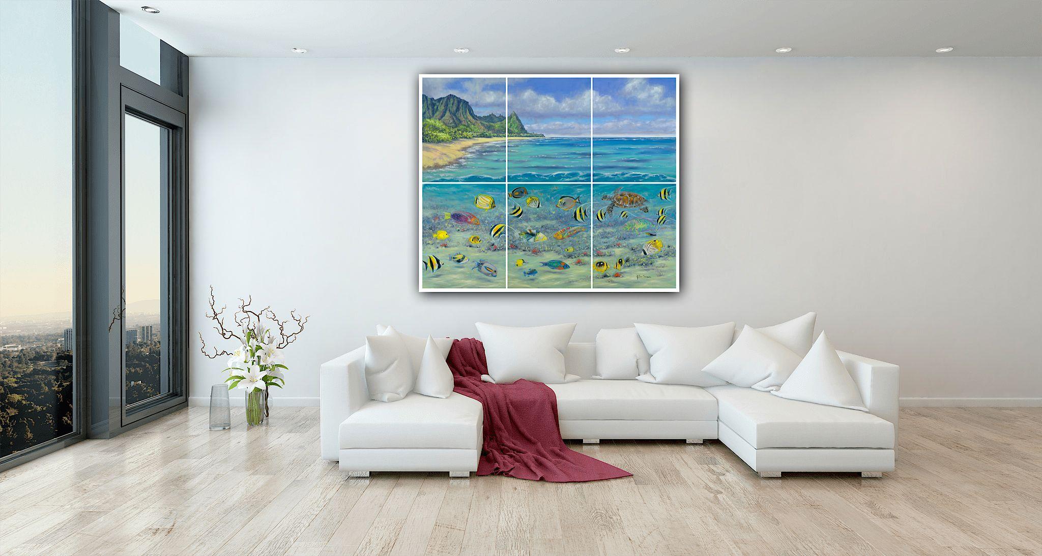 Snorkeling In Hawaii, Gemälde, Öl auf Leinwand im Angebot 1