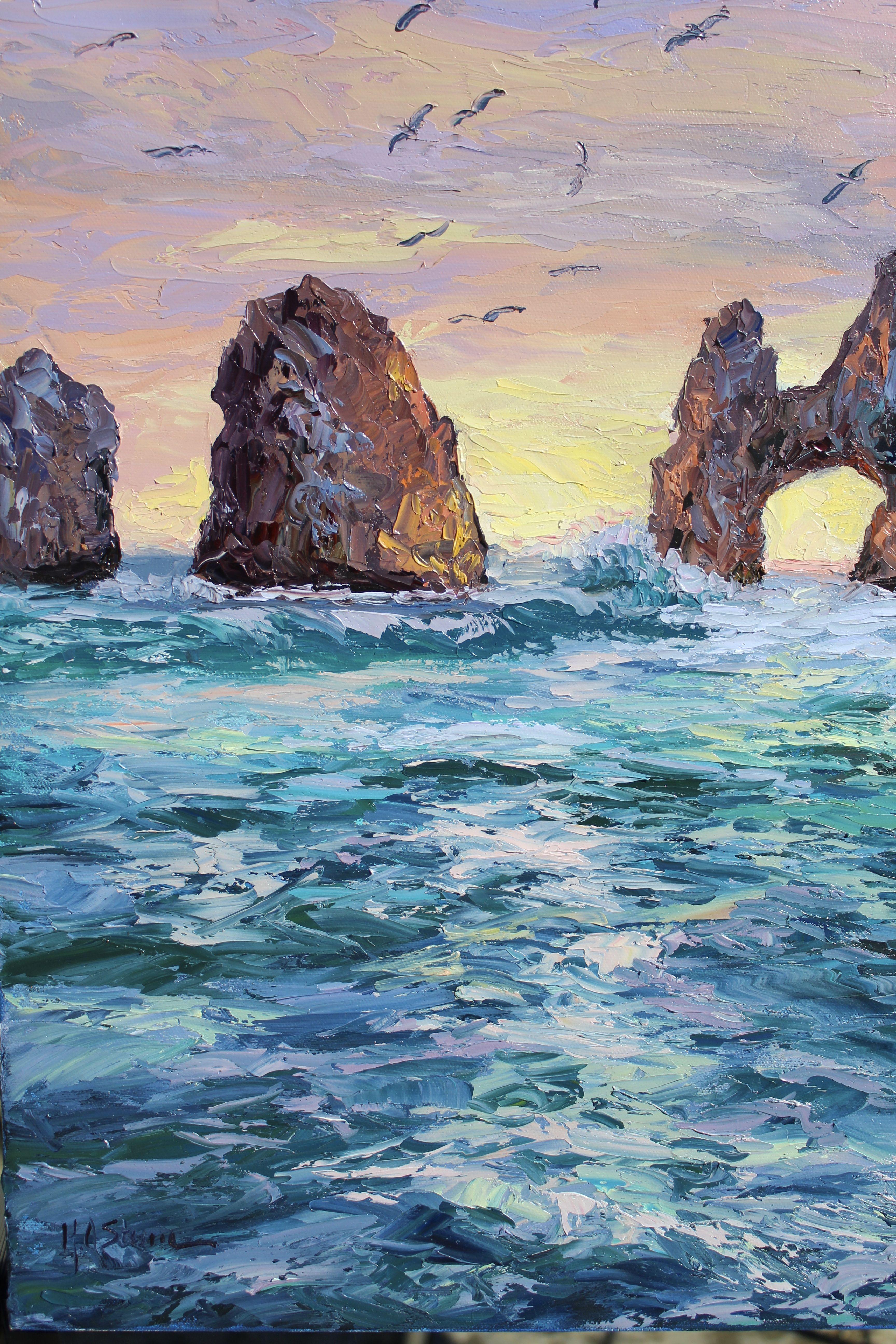 Soaring Over Cabo San Lucas, Painting, Oil on Canvas For Sale 2