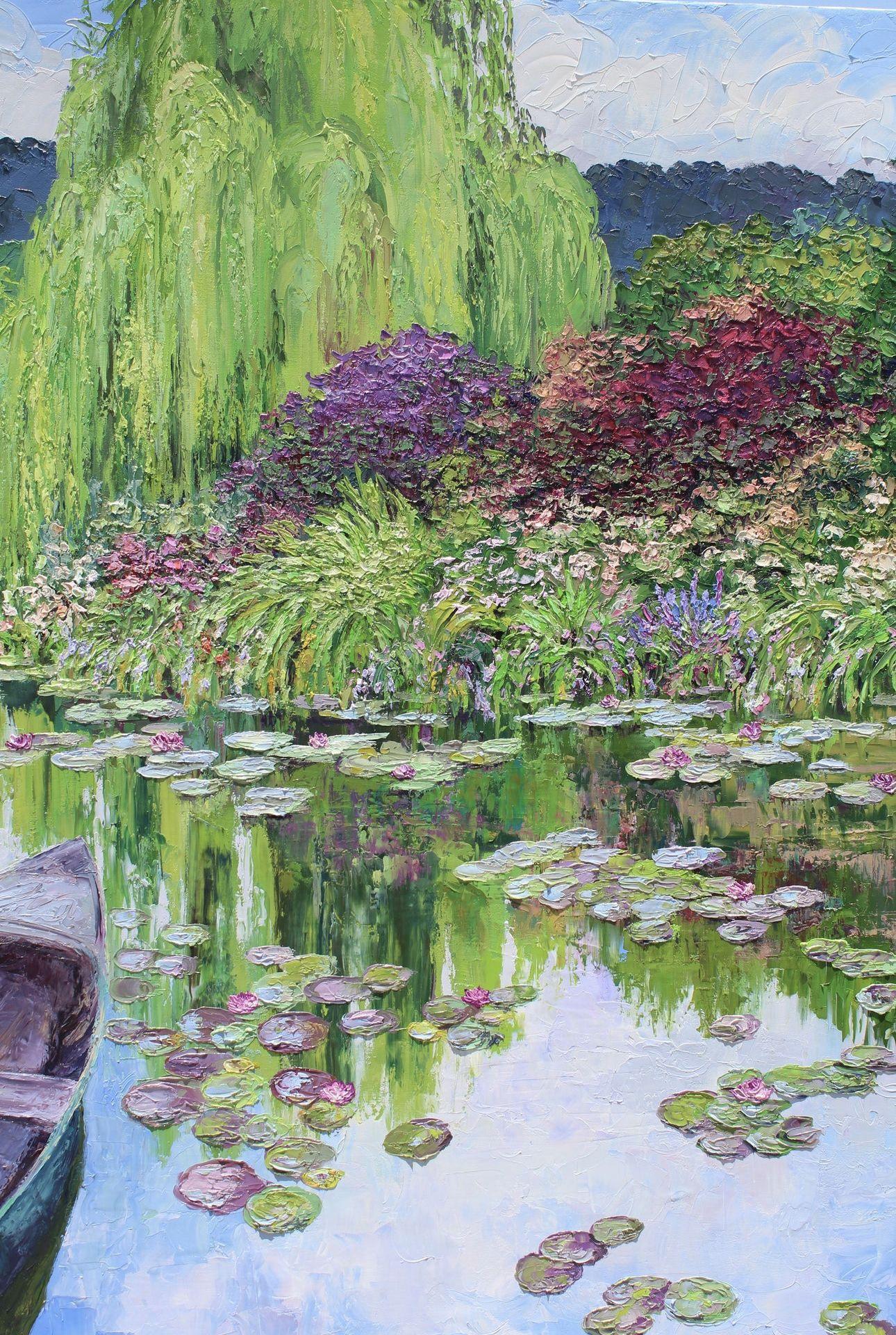 The Norwegian Boat At Giverny, Painting, Oil on Canvas For Sale 1