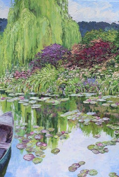 La barca norvegese a Giverny, Pittura, Olio su tela