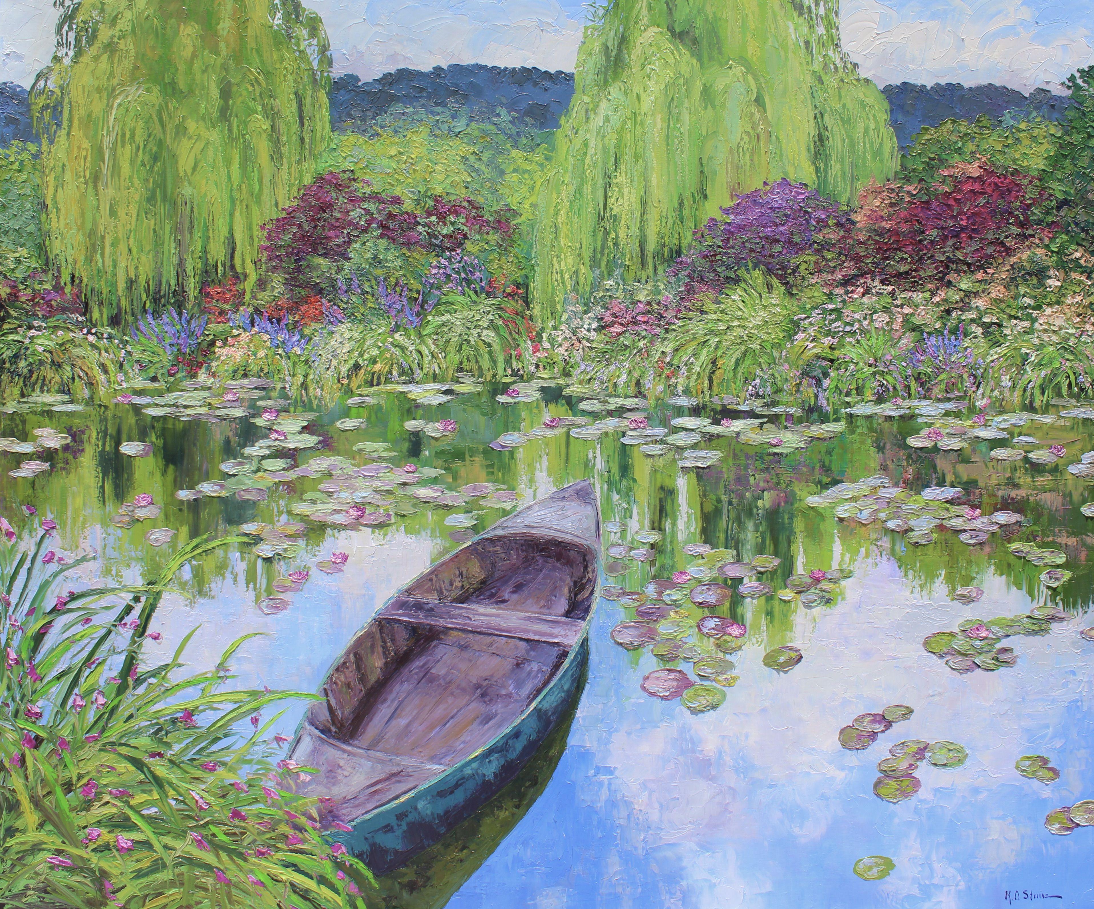 The Norwegian Boat At Giverny, Painting, Oil on Canvas