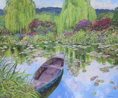 El barco noruego en Giverny, Pintura, Óleo sobre lienzo