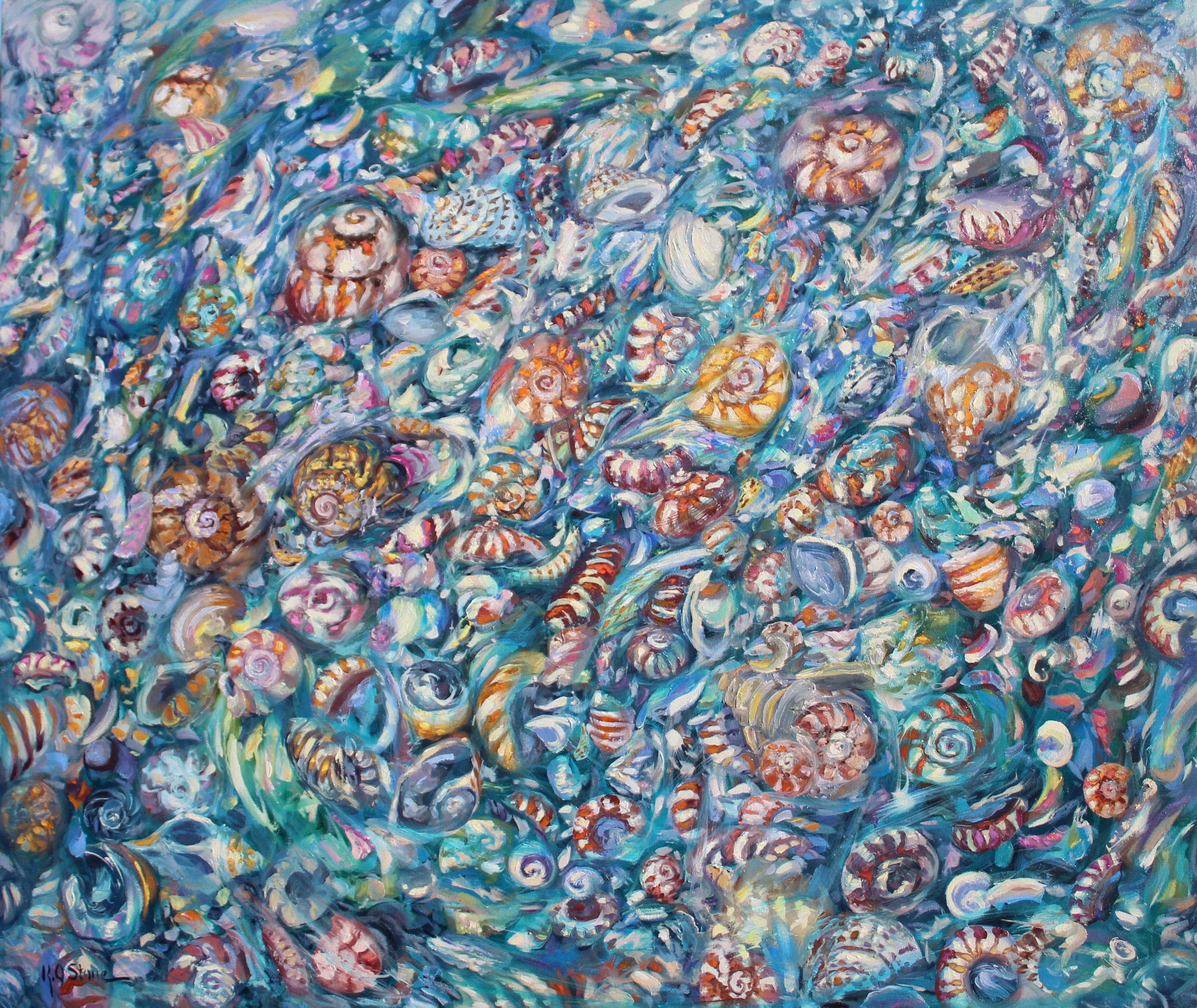 Tide Pool IV, Gemälde, Öl auf Leinwand – Painting von Kristen Olson Stone
