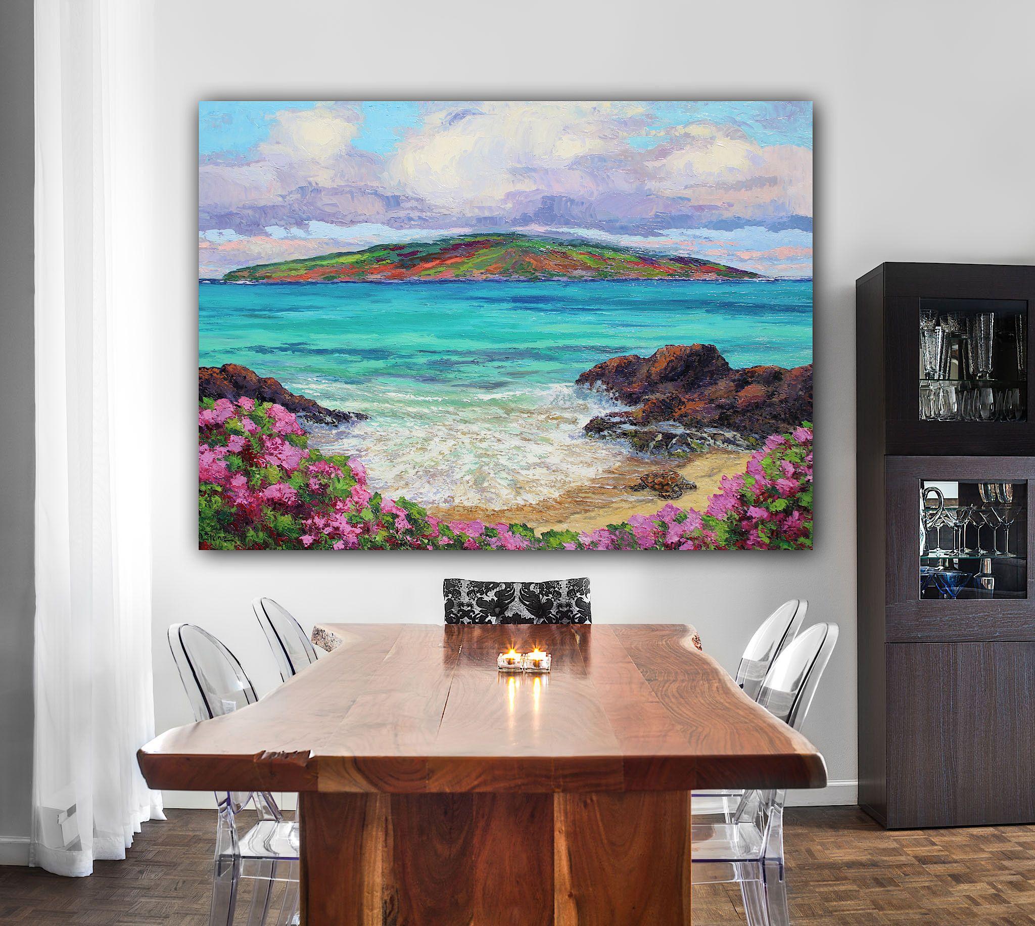 Turtle Beach, Maui, Painting, Oil on Canvas For Sale 3