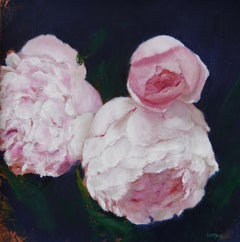 "Peonías de primavera" (2022) de Kristen Santucci, Pintura al óleo, Naturaleza muerta