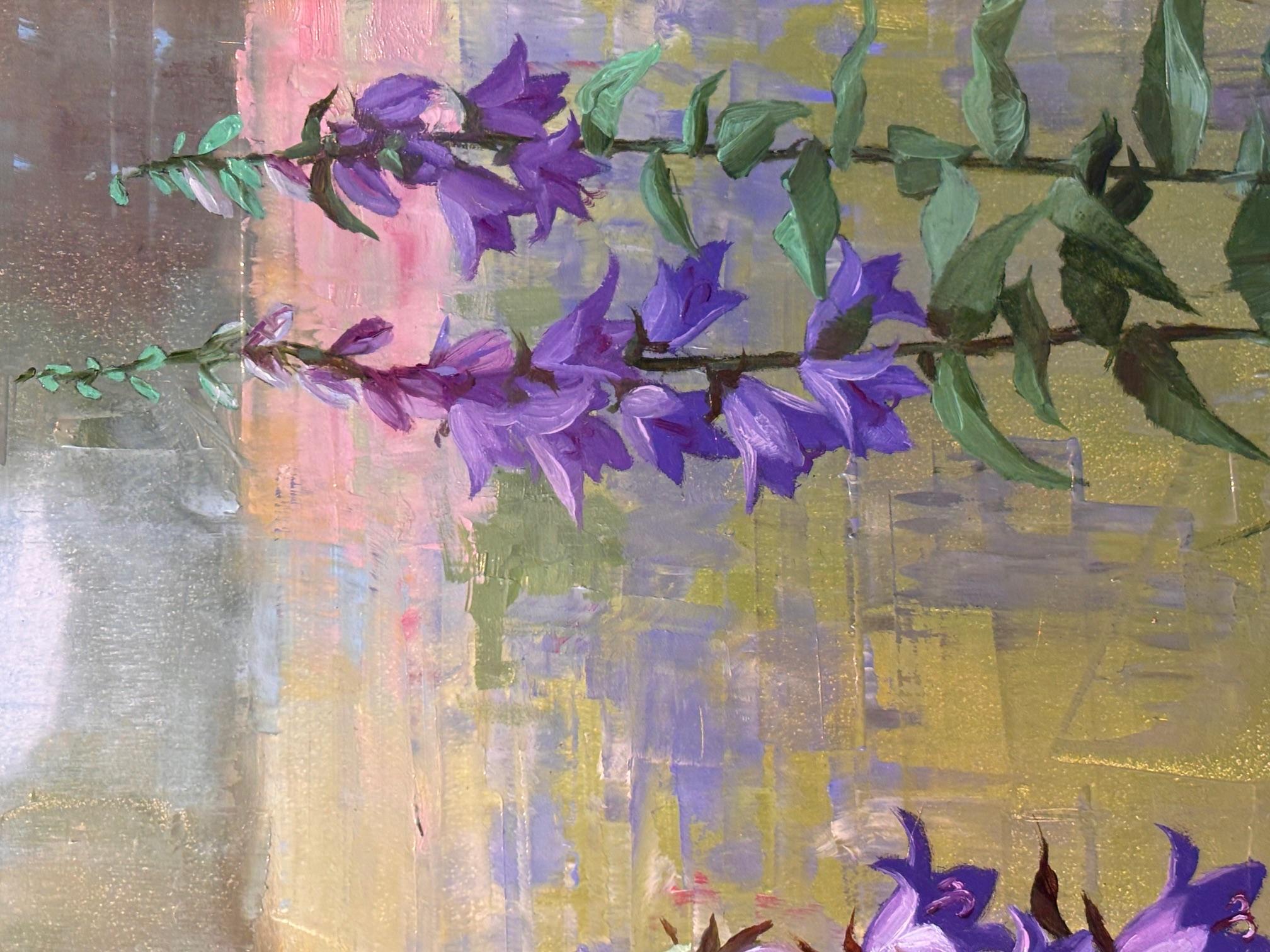 Campanula - original impressionism painting - contemporary art - Painting by Kristen Savage