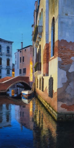 Tarde tranquila en Venecia - pintura impresionista original - arte contemporáneo