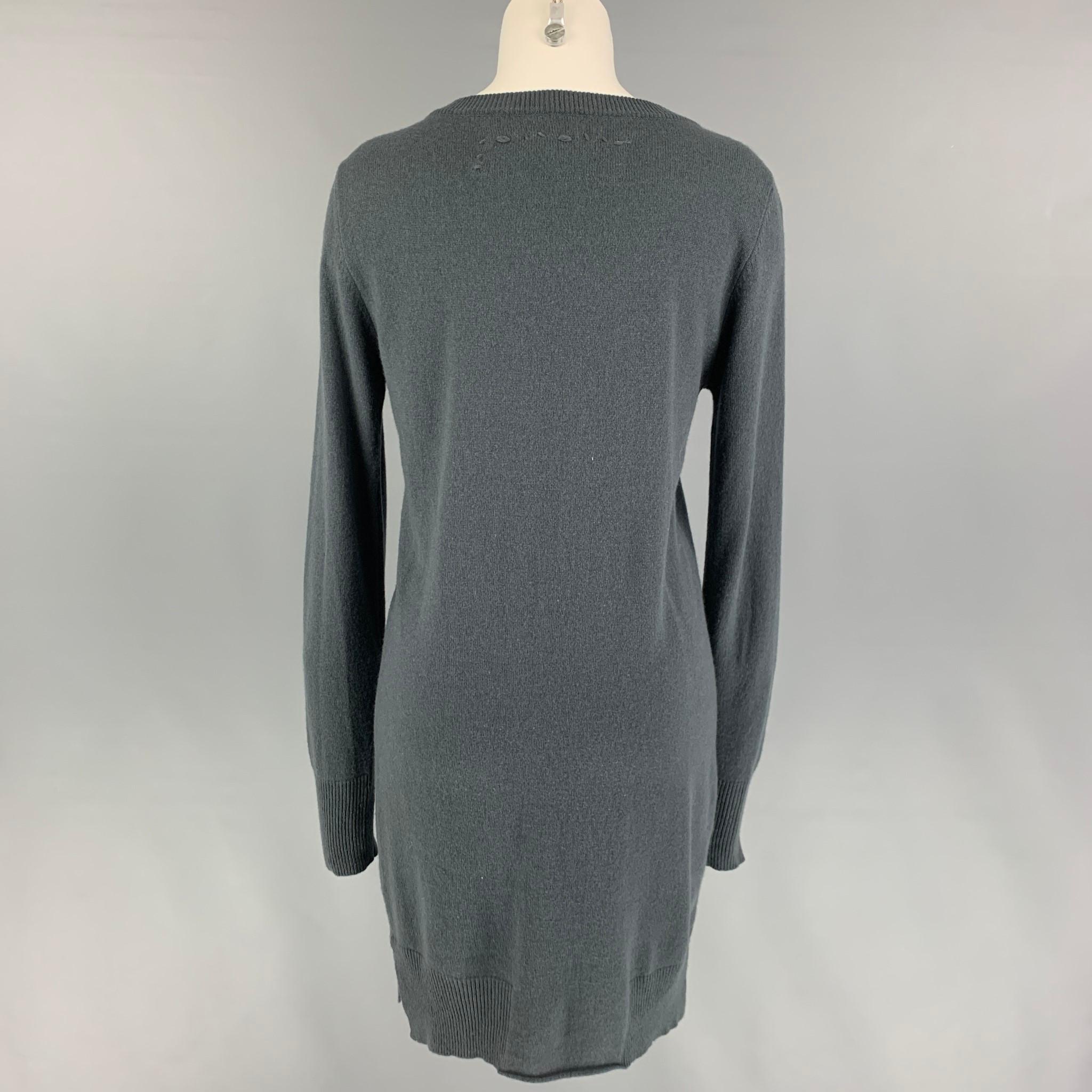 Black KRISTENSEN DU NORD Size One Size Grey Wool Blend Long Sleeve Dress