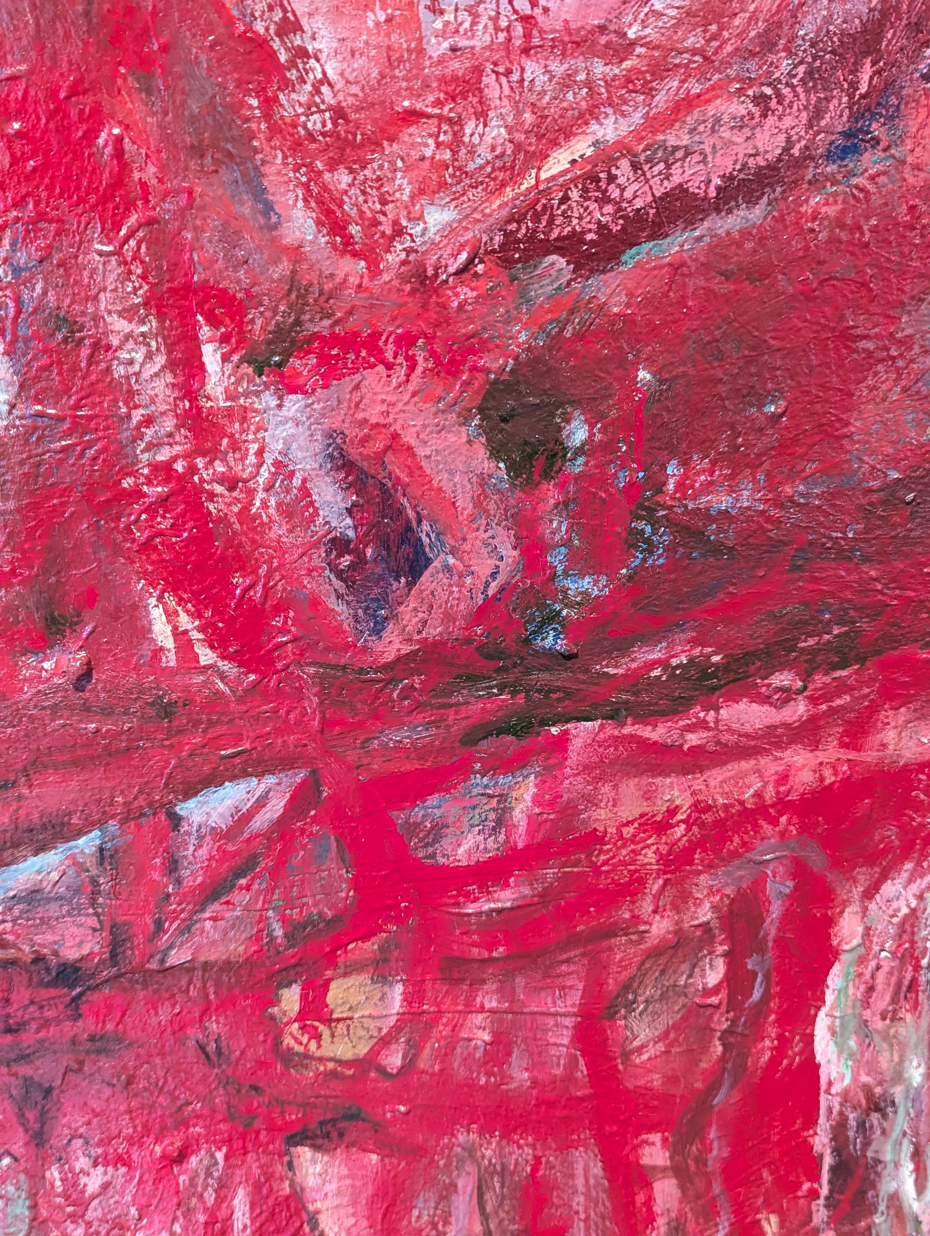 Familial Pedestal Contemporary Gestural Red Abstract Expressionist Painting im Angebot 5