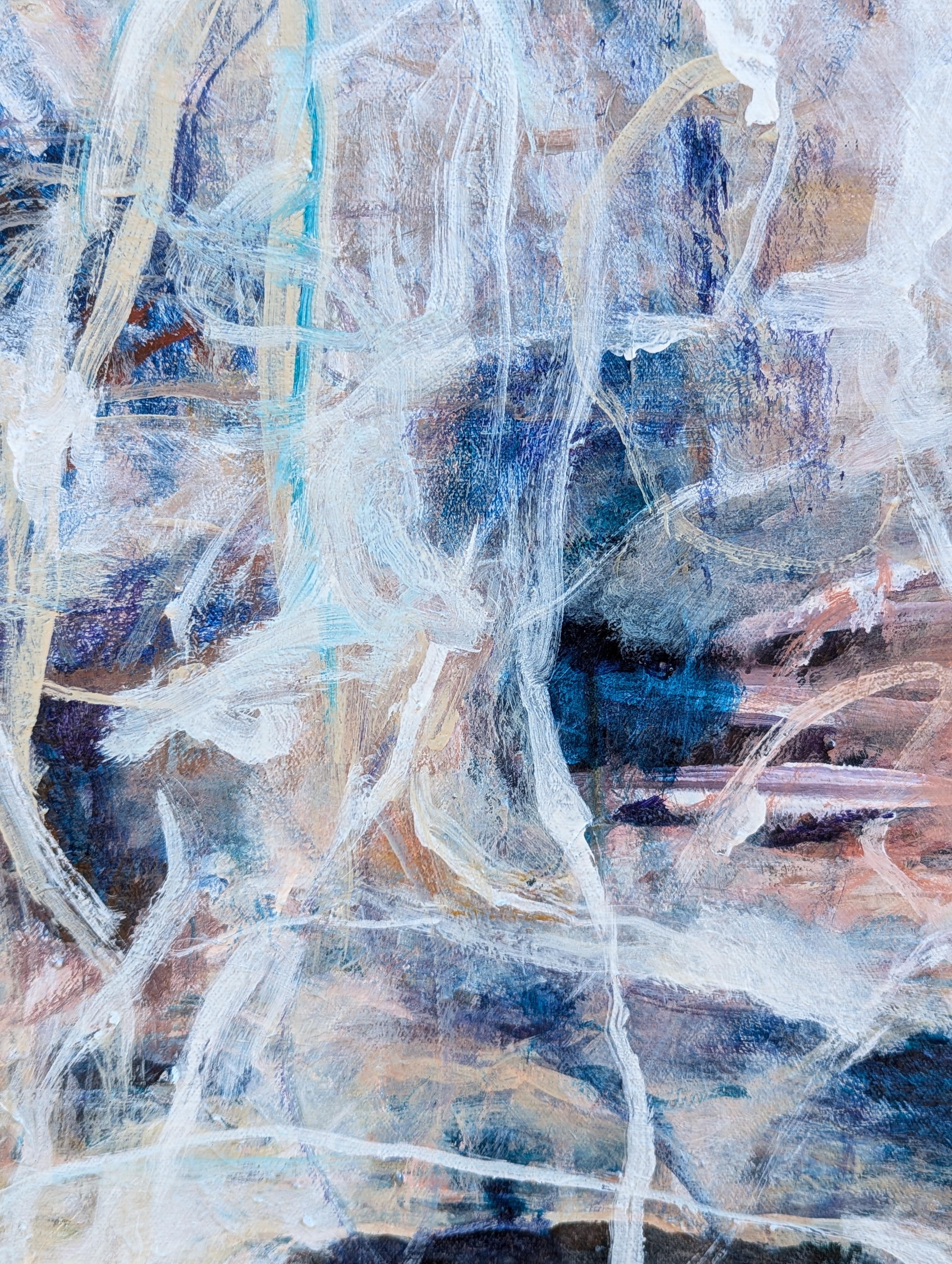 Kraft: My Words Coming Back At Me Zeitgenössische gestische blaue abstrakte Malerei im Angebot 2