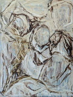 The Coastal Breeze That Almost Broke Me Peinture gestuelle neutre contemporaine