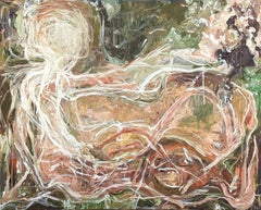 "Demasiado tarde, demasiado" Pintura expresionista abstracta gestual contemporánea