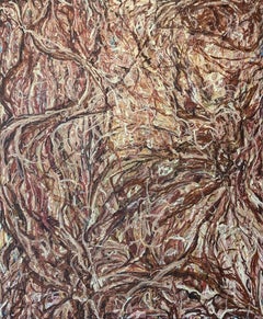 “Welcome Back Home, My Love” Contemporary Gestural Neutral Abstract Painting