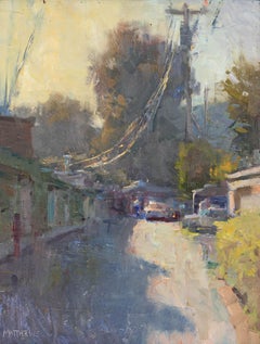 « Atmospheric Alley » - Peinture abstraite d'une Alley Way de Kristian Matthews