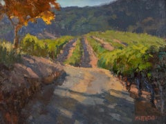 "Clos LaChance View" A Warm Painting of a Vineyard in Fall by Kristian Matthews