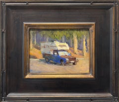 "Urban Camping" A Plein Air Oil Painting of Truck at Camp by Kristian Matthews
