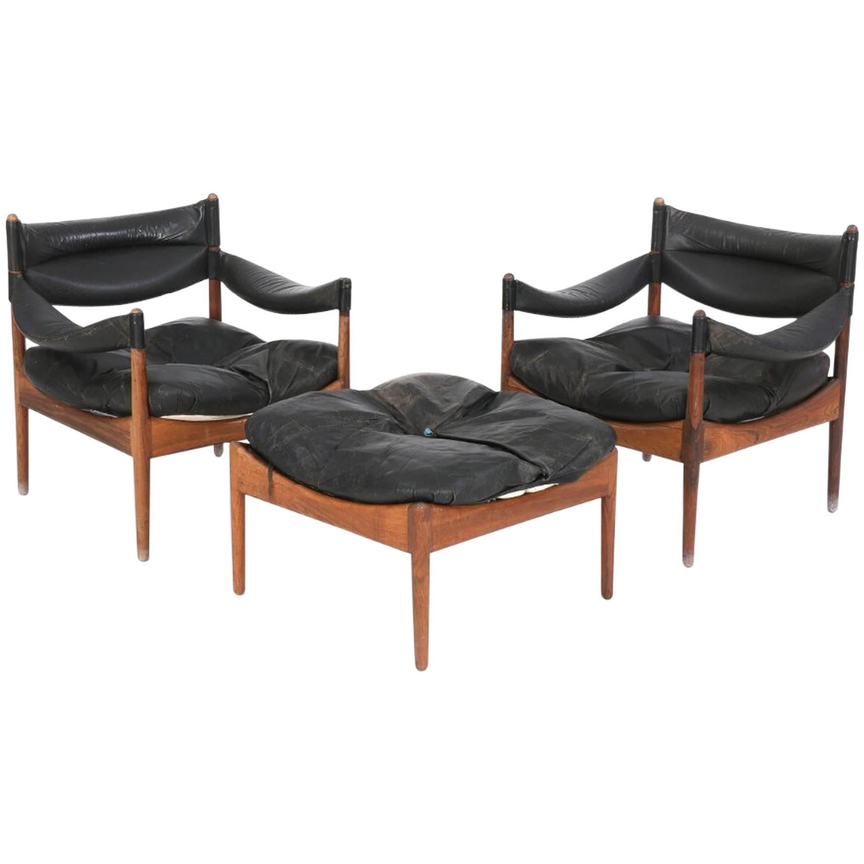 Kristian S. Vedel, “Modus”, Set of Armchairs and Ottoman For Sale