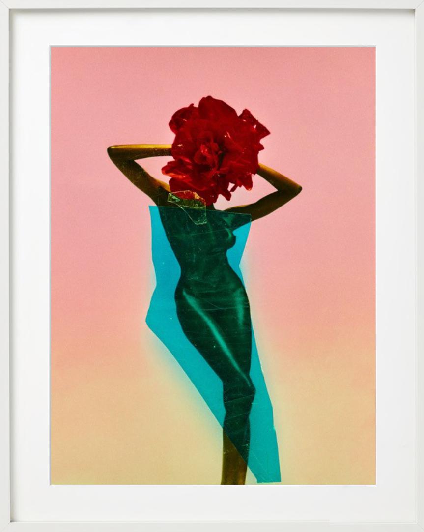 Flowerhead - Femme avec une fleur en guise de tête, Diptych Fine Arts en vente 5