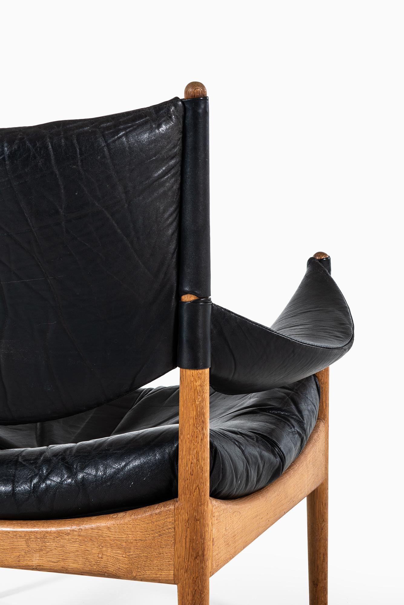 Leather Kristian Solmer Vedel Easy Chair Model Modus by Søren Willadsen in Denmark