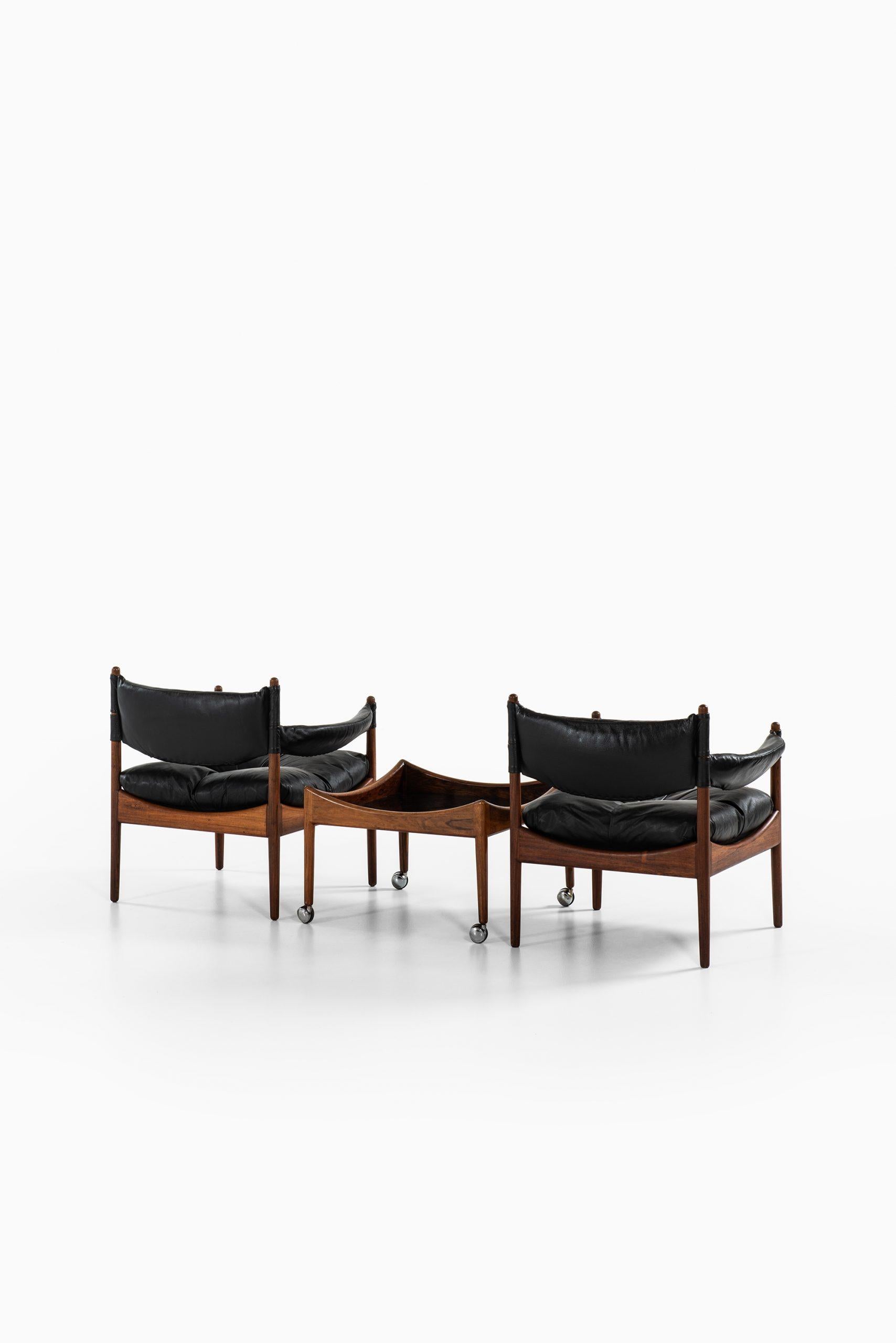 Danish Kristian Solmer Vedel Easy Chairs with Side Table by Søren Willadsen Møbelfabrik