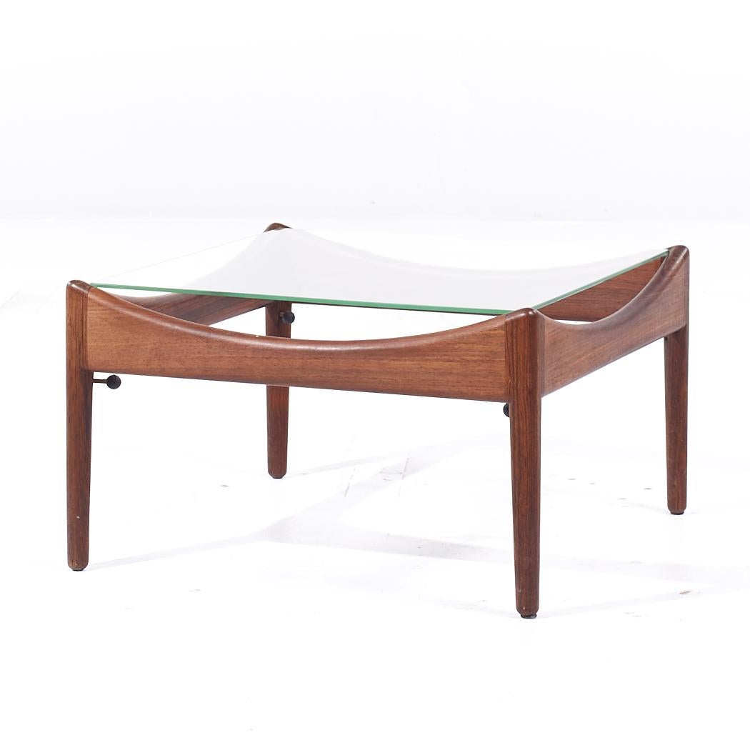 Mid-Century Modern Kristian Solmer Vedel Modus Table d'appoint du milieu du siècle en palissandre et verre en vente