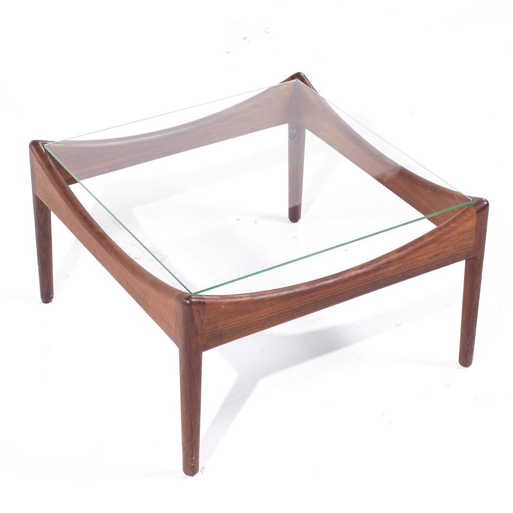 Verre Kristian Solmer Vedel Modus Table d'appoint du milieu du siècle en palissandre et verre en vente