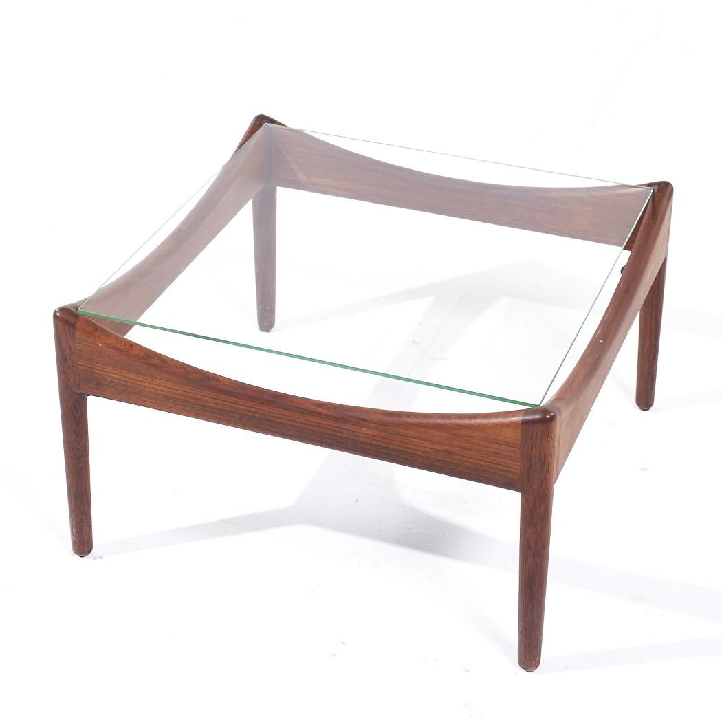 Kristian Solmer Vedel Modus Table d'appoint du milieu du siècle en palissandre et verre en vente 1