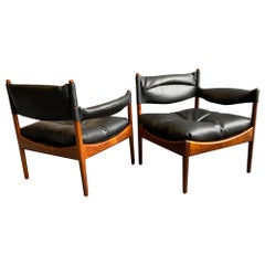 Kristian Solmer Vedel Sillón "Modus", madera tropical y cuero, 1963