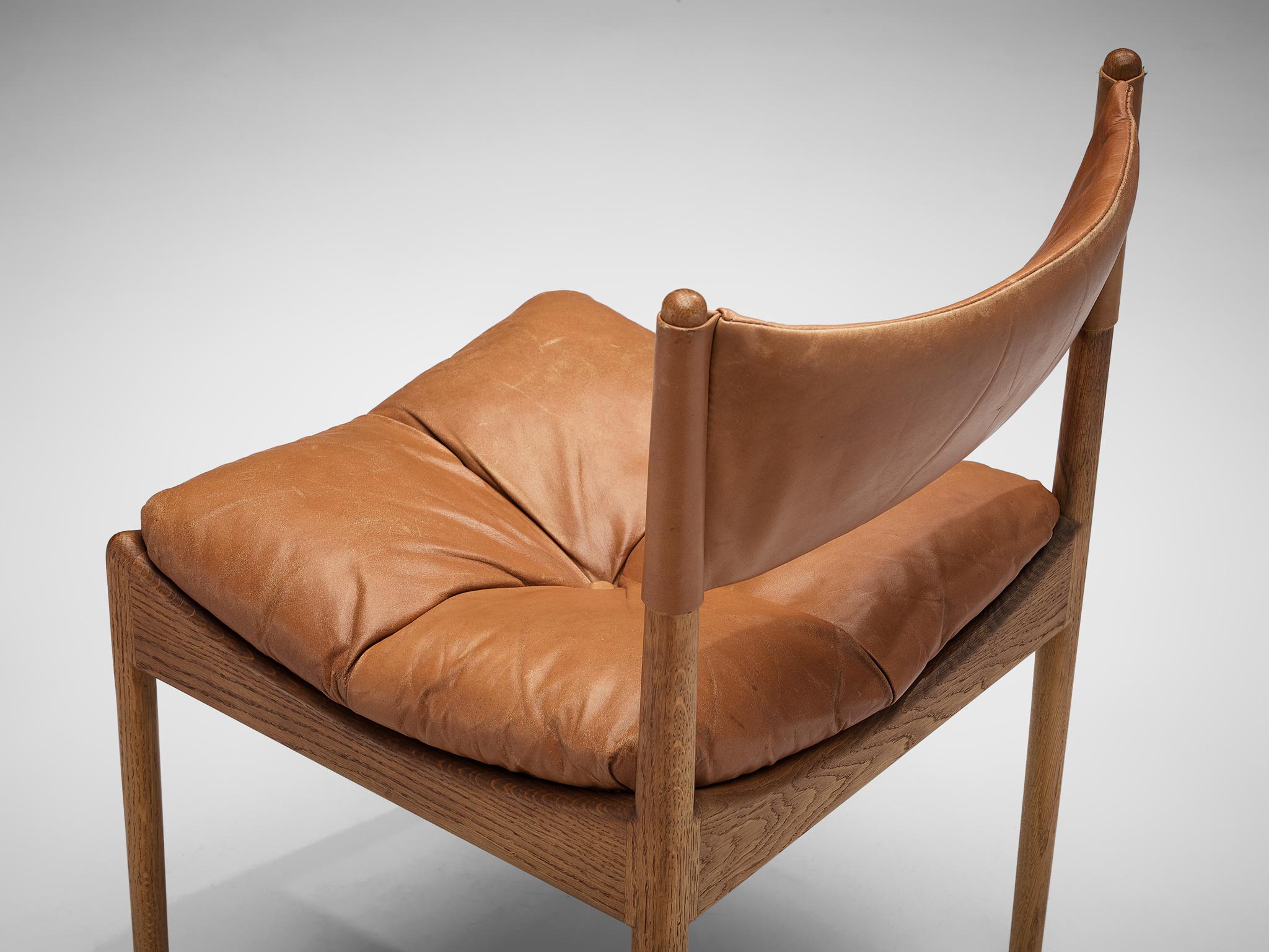 Scandinavian Modern Kristian Solmer Vedel Pair of 'Modus' Chairs in Cognac Leather