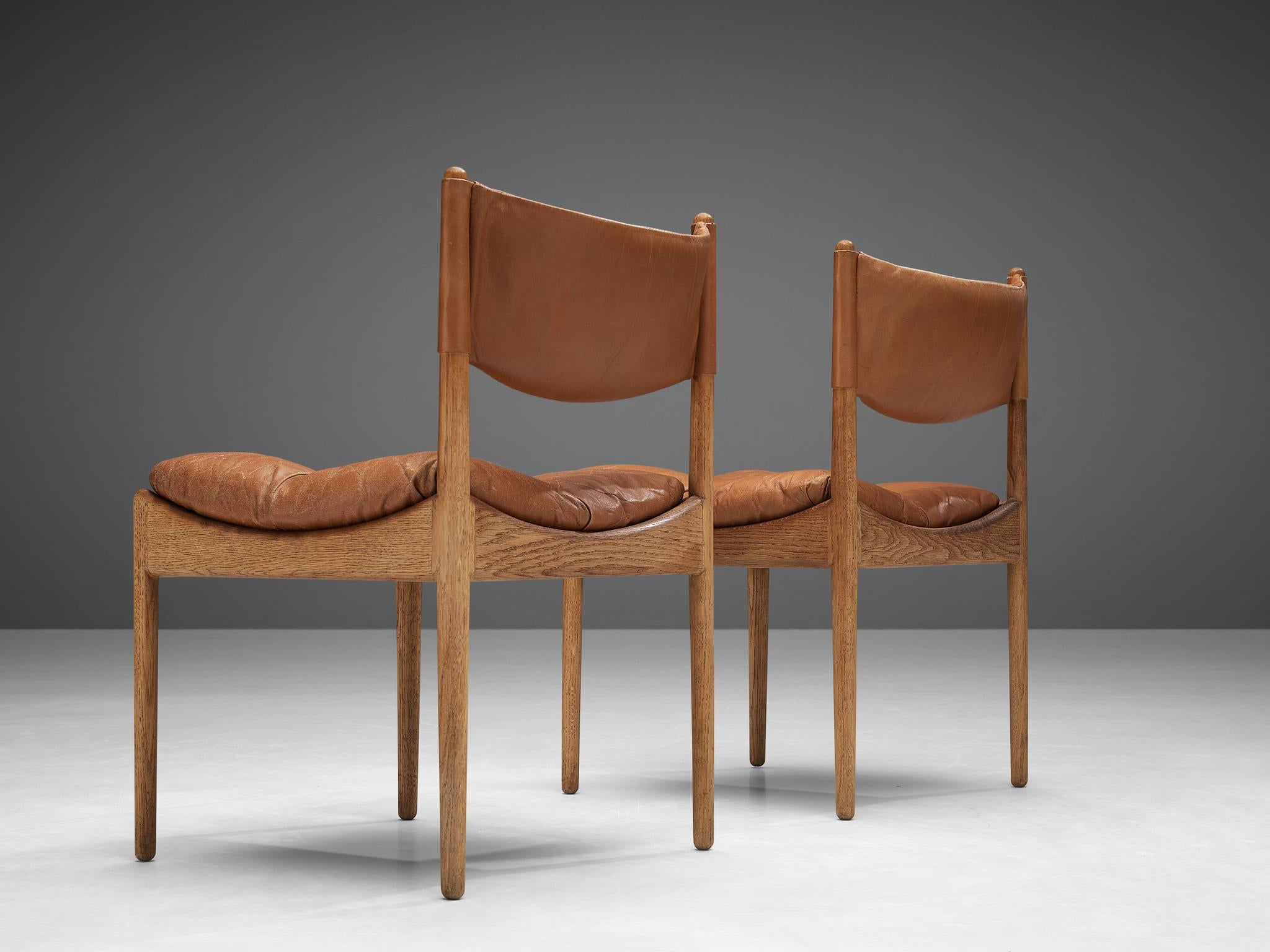Danish Kristian Solmer Vedel Pair of 'Modus' Chairs in Cognac Leather