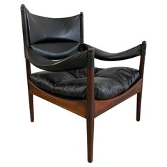 Vintage Kristian Vedel Leather and Rosewood chairs Armchairs "Modus"- 3 available 