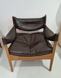Kristian Vedel "Modus" Danish Oak Lounge Chairs, circa 1960, Pair