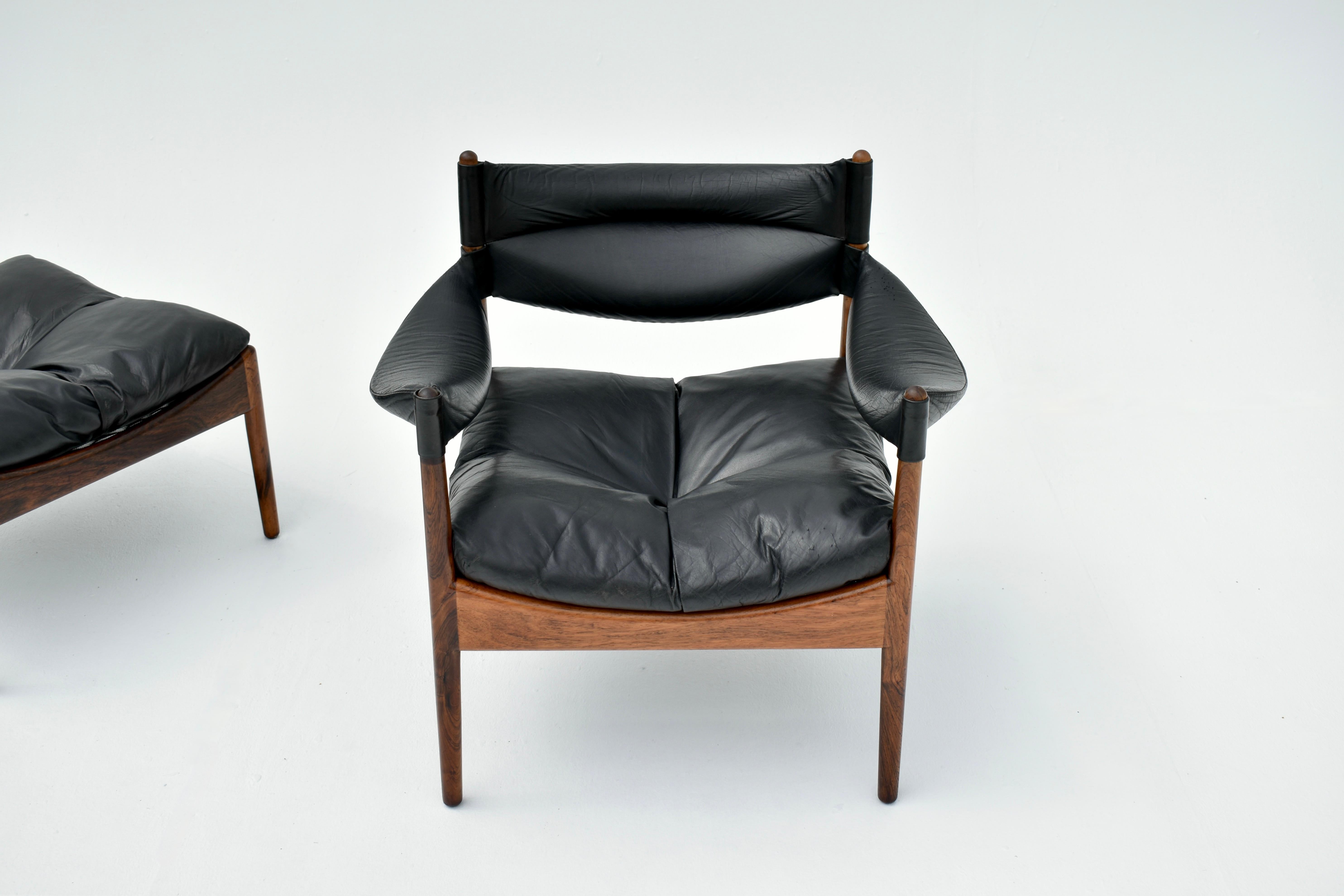 Scandinavian Modern Kristian Vedel Modus Lounge Chair & Footstool For Søren Willadsen møbelfabrik