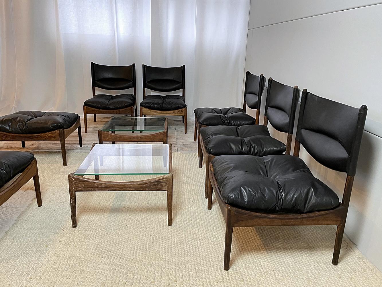Danish Kristian Vedel MODUS Midcentury Modular Lounge Suite, Pouf & Table, Denmark For Sale