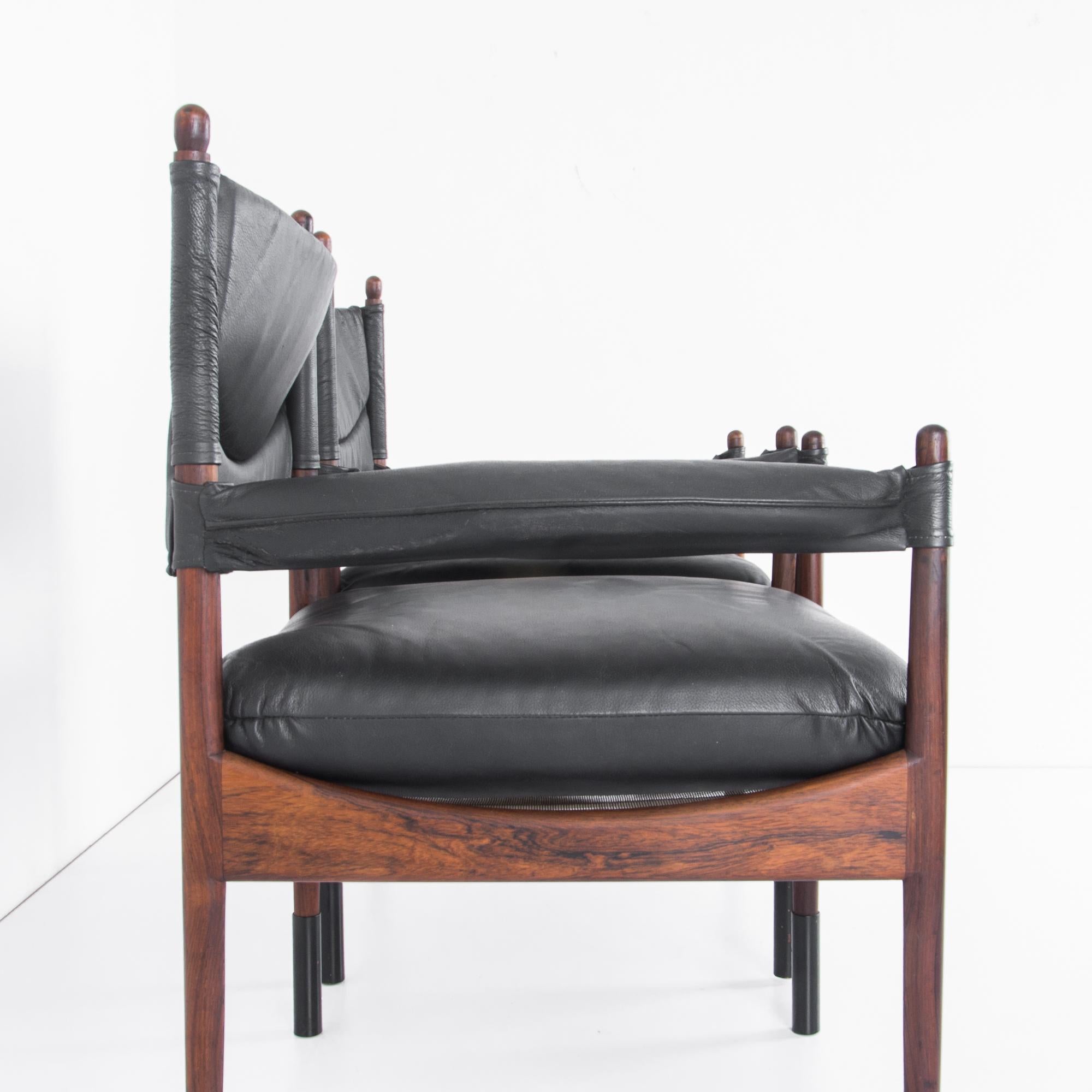 Kristian Vedel Rosewood and Leather Chairs, a Pair 9