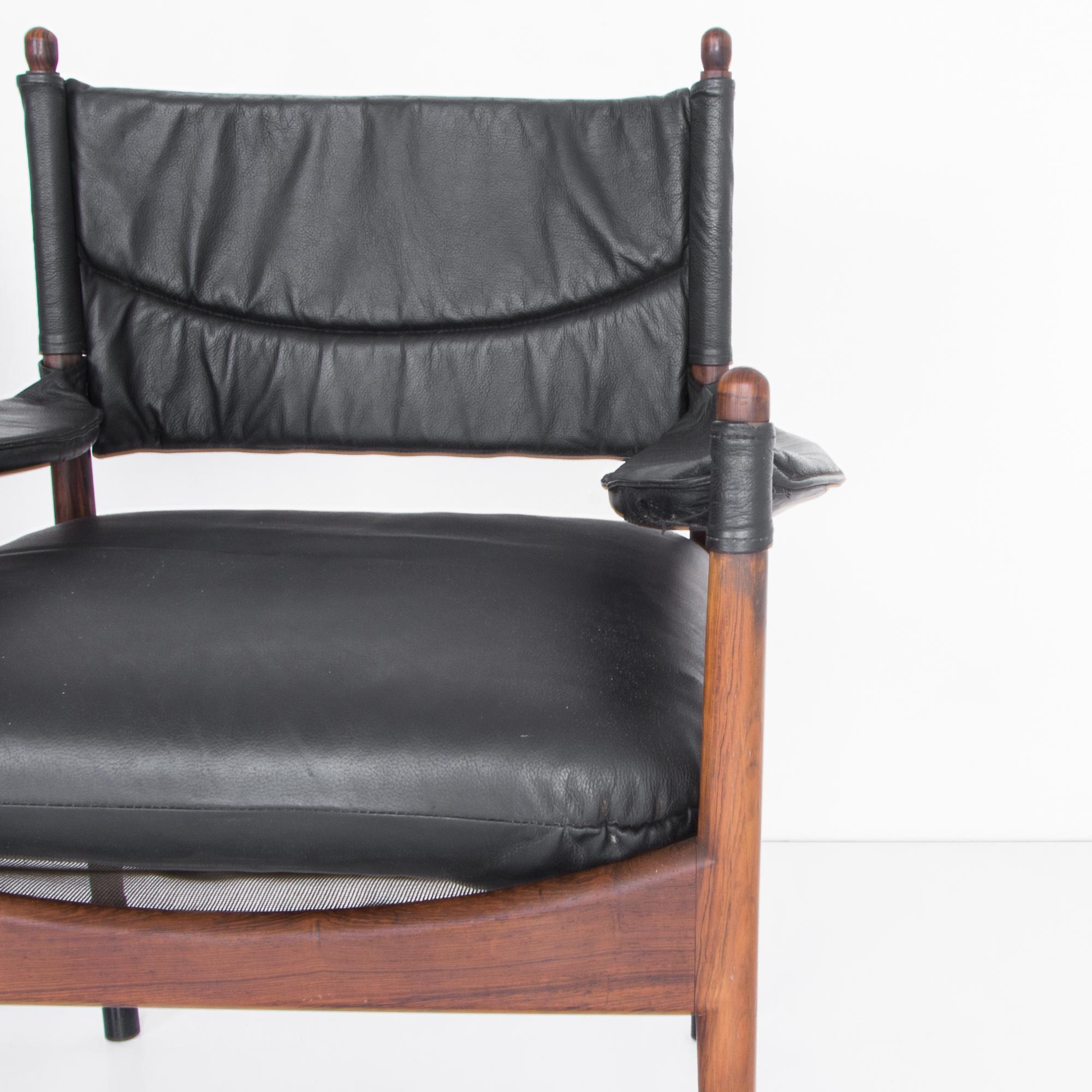 Kristian Vedel Rosewood and Leather Chairs, a Pair 2
