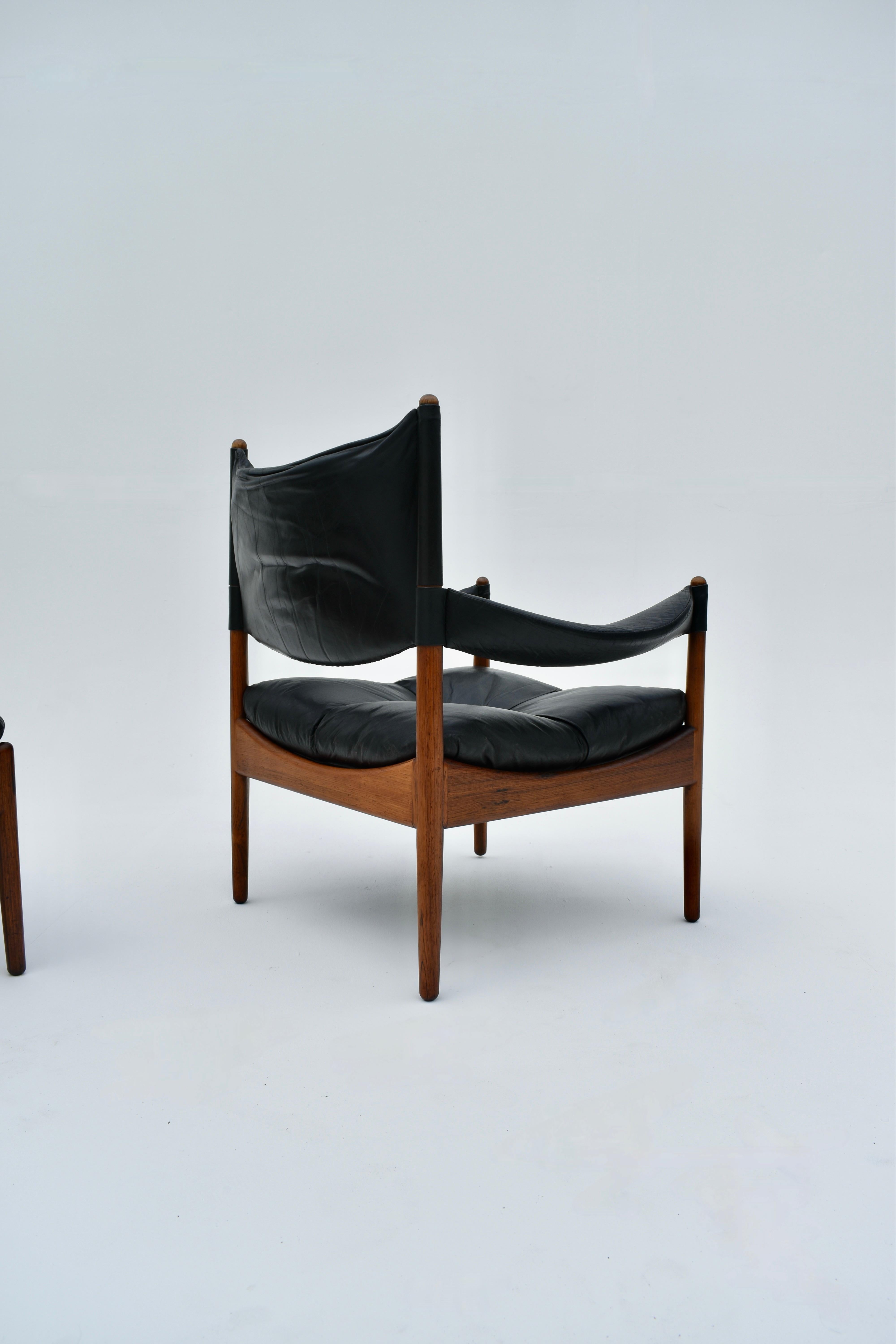 Kristian Vedel Rosewood & Leather 'Modus' Chair & Footstool For Soren Willadsen 4