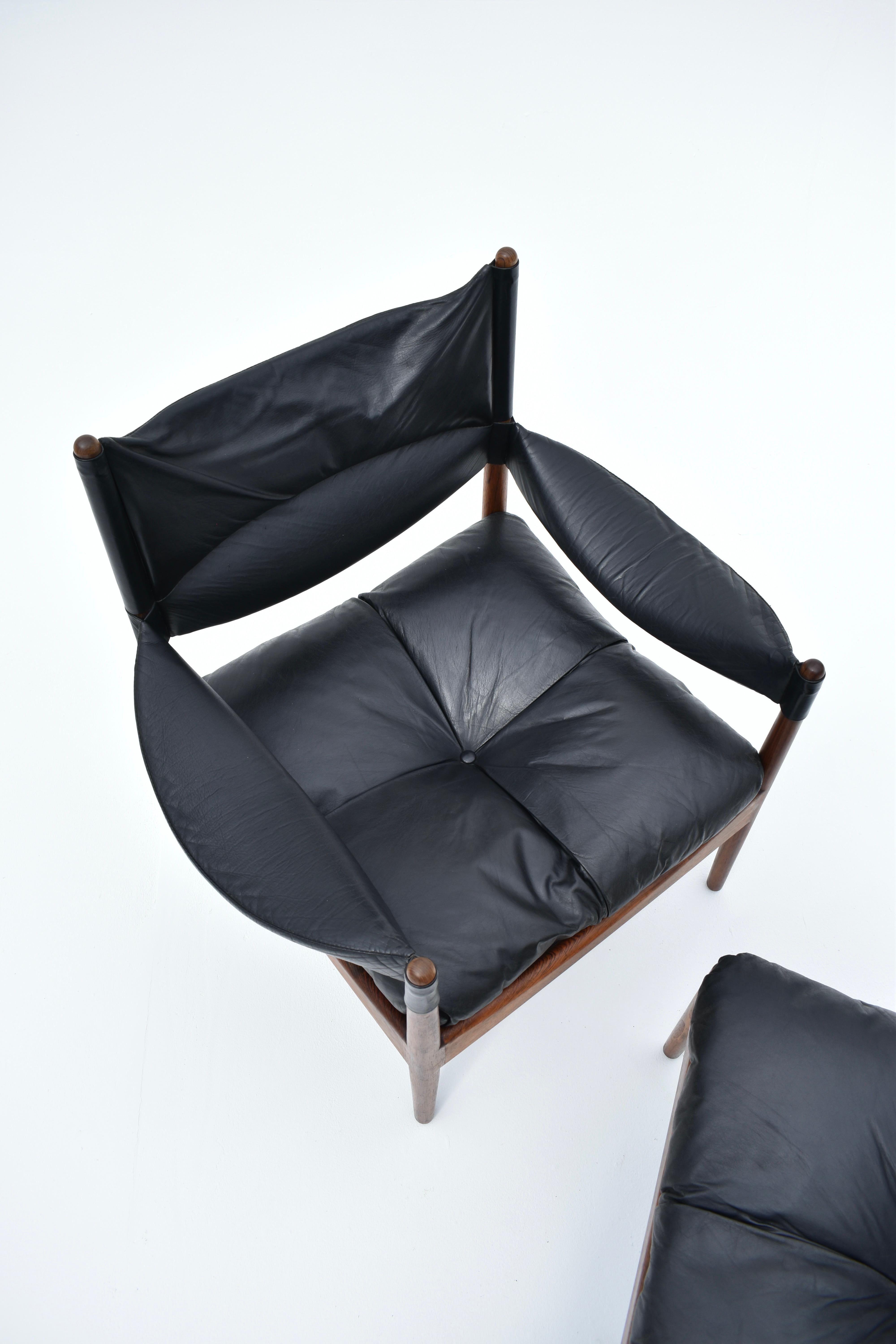 Kristian Vedel Rosewood & Leather 'Modus' Chair & Footstool For Soren Willadsen 8