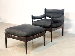 Kristian Vedel Rosewood & Leather ‘Modus’ Lounge Chair For Søren Willadsen, 1960